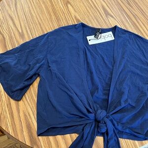 Bobi Los Angeles Navy Front tie Cardigan Women’s size XS NWT